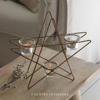 Triple Star Candle Holder