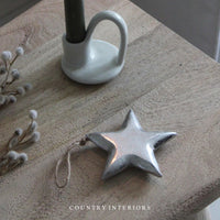 Silver Wooden Stars - Set of Two