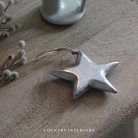 Silver Wooden Stars - Set of Two