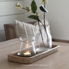 Brushed White Rectangular Rattan Tray