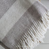 Pure Wool Throw in Camel & Grey Stripe - 130x180cm