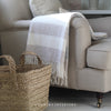 Pure Wool Throw in Camel & Grey Stripe - 130x180cm