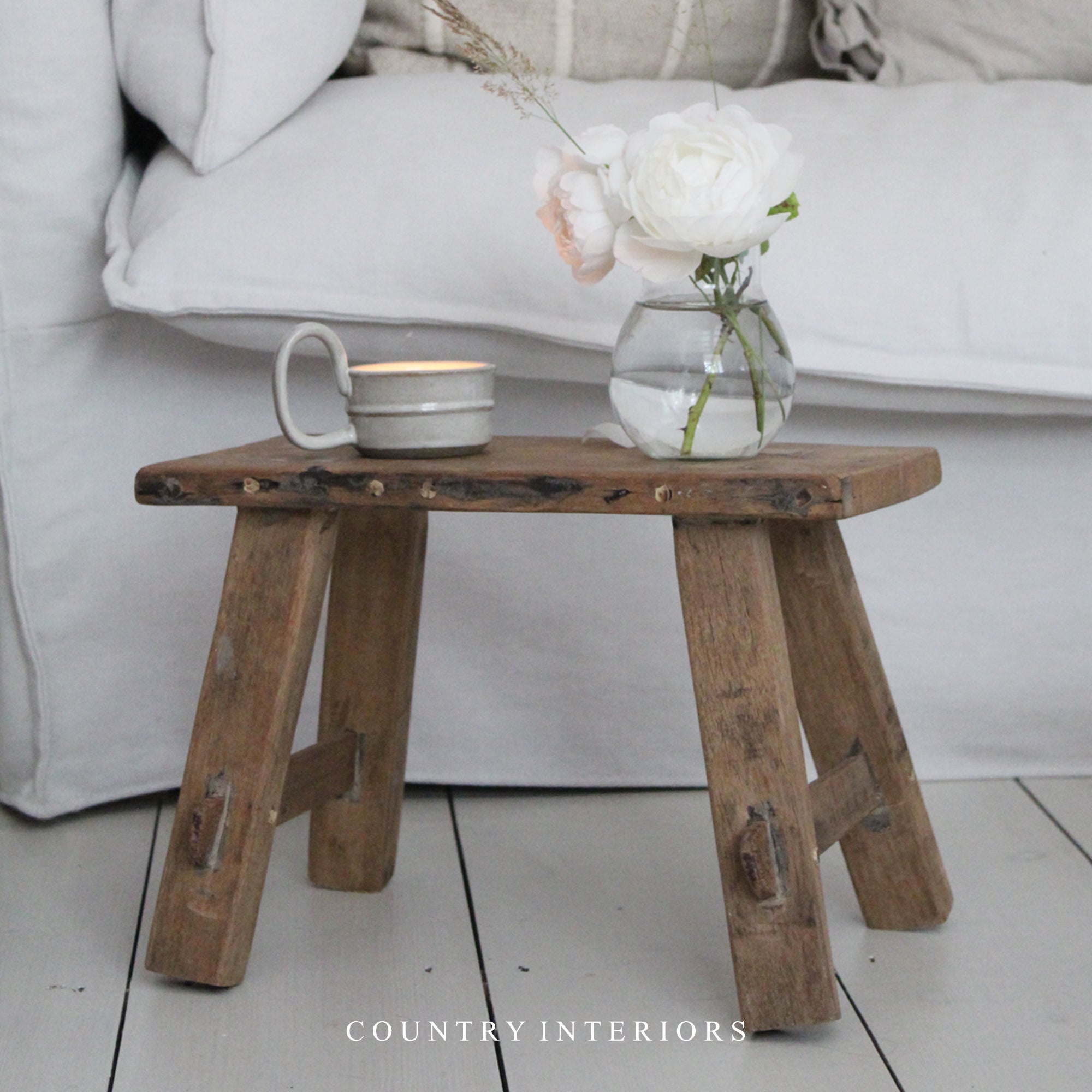 Mini handmade wooden stool, unique outlet pieces for home decoration