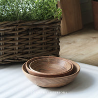 Acacia Wood Serving Bowl Set