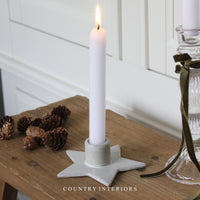 Ceramic Star Candle Holder in White