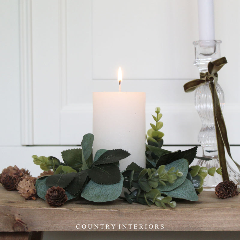 Eucalyptus & Rose Leaf Candle Ring