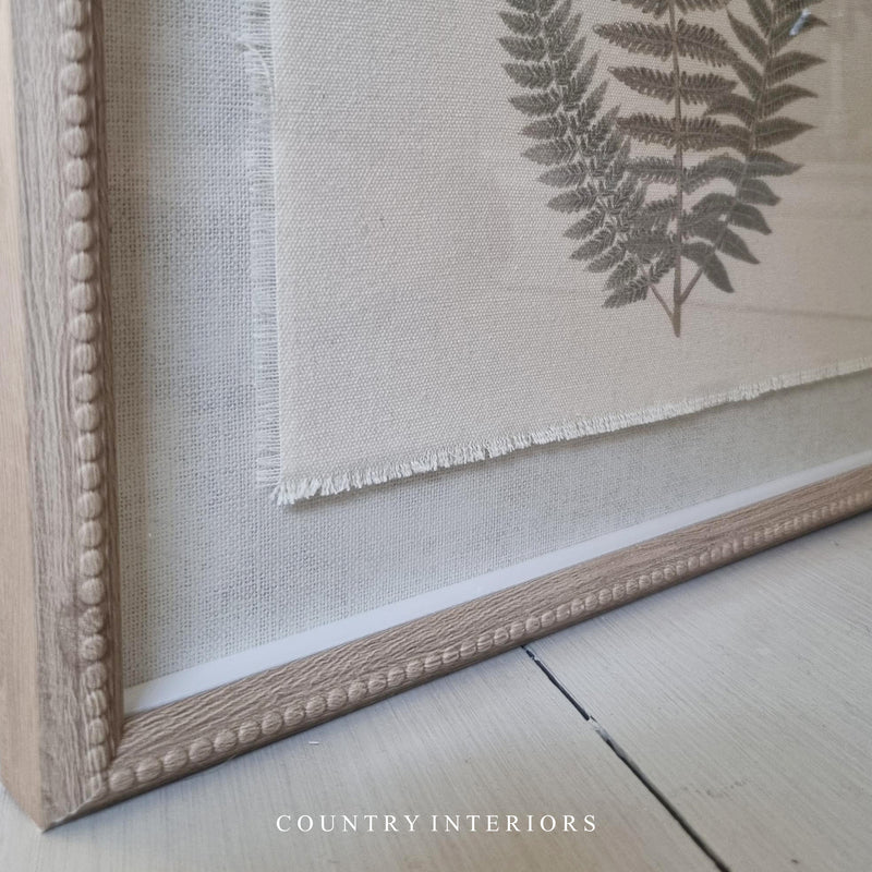 Leaf Wall Art with Natural Beaded Frame - Two Designs