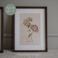 Hydrangea Wall Art with Wooden Frame - Two Designs