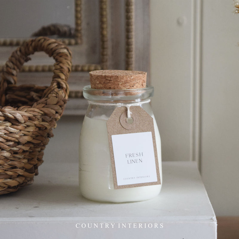 Milk Jar Candle - Fresh Linen