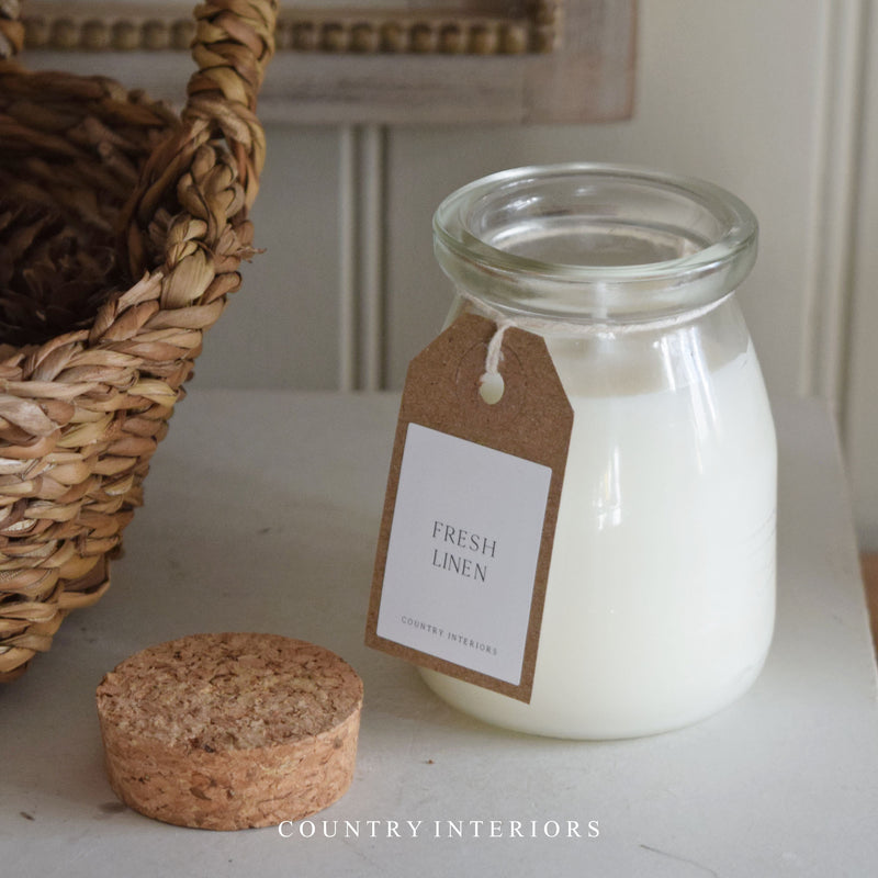 Milk Jar Candle - Fresh Linen