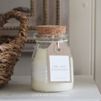 Milk Jar Candle - Lime, Basil & Mandarin