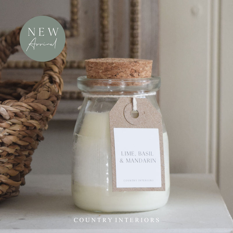 Milk Jar Candle - Lime, Basil & Mandarin