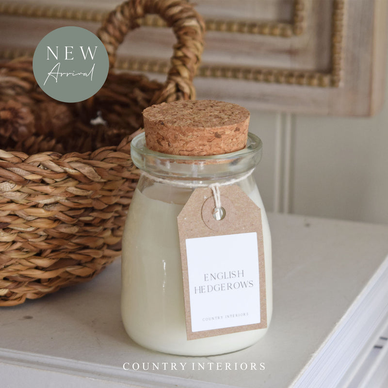 Milk Jar Candle - English Hedgerows